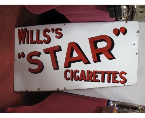 Advertising: 'Wills "Star" Cigarettes' Enamel sign, length 91cm