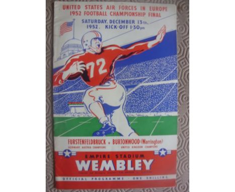 American Football At Wembley Programmes: Including Finals from 52 x 2, 53 with ticket 56 83 and 84. Then it was renamed Ameri