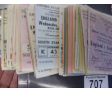 Complete England Wembley Football Ticket Collection 1947 - 2007: Personally checked by Football Wanted. Every match played at