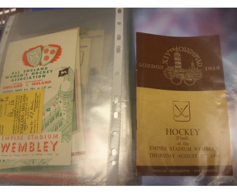 England Womens Hockey Programme + Ticket At Wembley Collection: Every March from 1951 England played a guest nation at Wemble