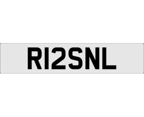 R12 SNL Arsenal Cherished Registation Number Plate: Buyer to pay £80 transfer fee. Paper work will be sent to winner within a