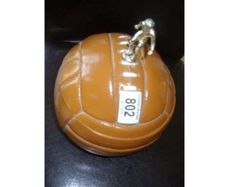 Original 1950s/60s Football Ice Bucket: Beautiful item the same size as a lace up brown football with footballer handle. Orig