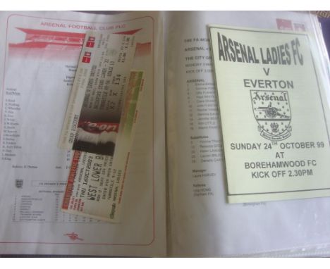 Womens Football Programme Collection: Nice selection of mainly Arsenal and Leeds programmes with a ticket for the 2008 FA Cup