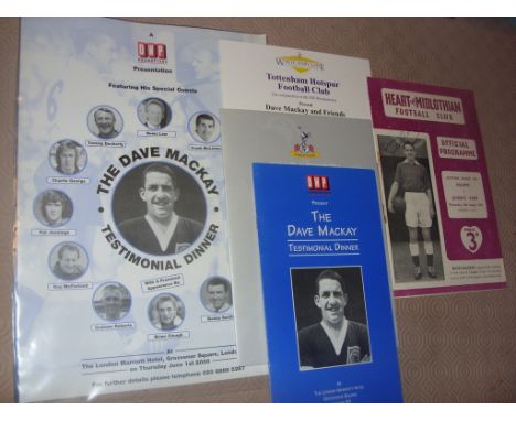 Dave Mackay Testimonial Dinners + Signed Programme: Original poster advertising his testimonial dinner at the Marriott hotel 