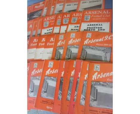 Arsenal Home Programmes 1949 - 1955: Includes 1949-50 (12) Sunderland, W.B.A., Everton, Fulham, Middlesbrough, Charlton, Blac