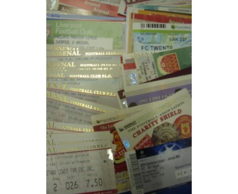 Arsenal Football Ticket Collection: 1990s onwards with homes including European plus Charity Shields, FA Cup Semi Finals and 