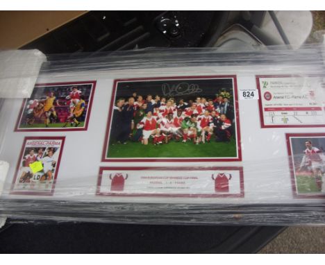 Arsenal Framed Prints + Posters: A very nice signed Alan Smith framed print depicting the 1994 European Cup Winners Cup win. 