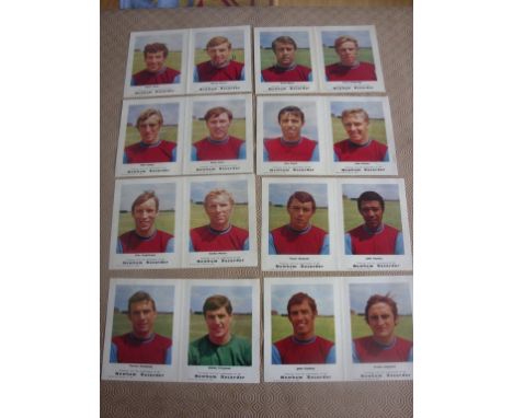 Newham Recorder West Ham 1968 Player Portrait Cards: Full set of 16 in excellent condition of which 5 are signed including Pe