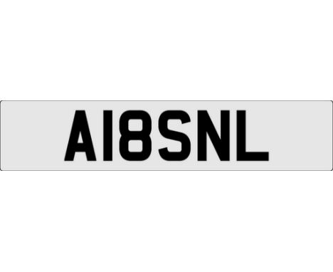 A18 SNL Arsenal Cherished Registation Number Plate: With the 1 and the 8 close together to look like an R it’s the perfect pl