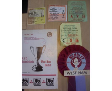 1976 Signed ECWC Final Programme + More: Final programme v Anderlecht signed to cover by Billy Bonds who has also signed 1980