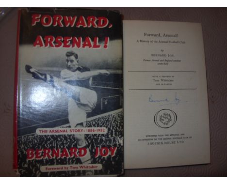 Bernard Joy Forward Arsenal Signed Football Book: First edition 1952 book by Phoenix is signed neatly and undedicated. Dust j