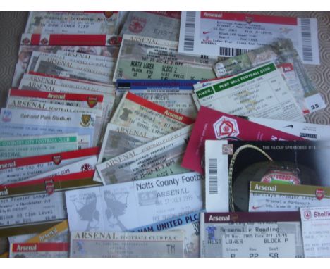 Arsenal Football Tickets: Possibly collected as they seem to be seasons they won trophys. Generally good. (50)