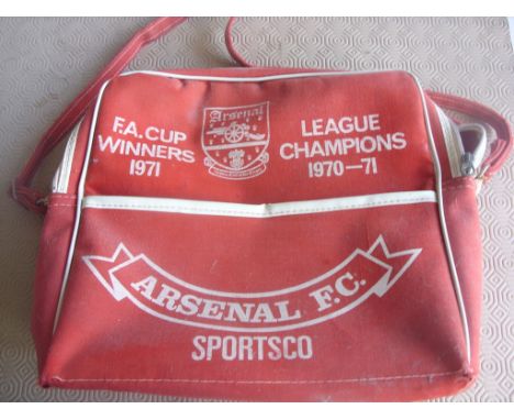 Arsenal Double Winners Football Bag: This original shoulder strap bag made by Sportsco states FA Cup winners 1971 and League 
