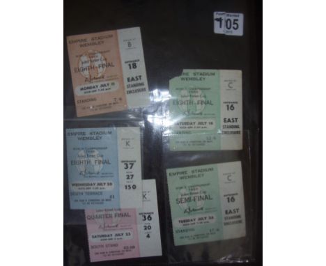 England 1966 World Cup Tickets: All 5 matches played at Wembley before they got to the final. Uruguay Mexico France Argentina