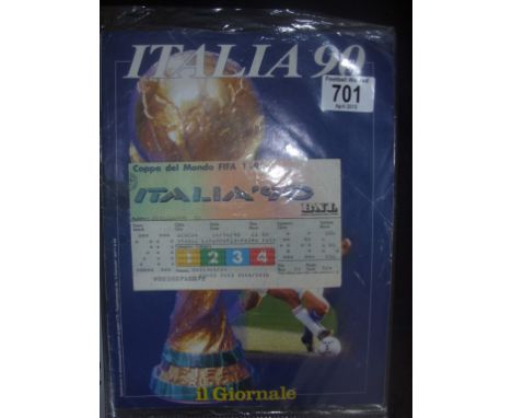 1990 World Cup Ticket Scotland v Sweden: Ticket is creased. C/W Italian local tournament guide magazine "il Giornale" which i