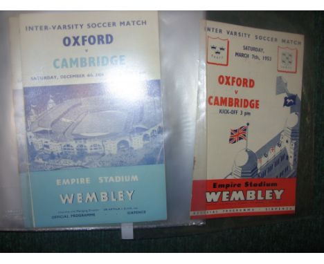 Oxford v Cambridge Football Programmes at Wembley: Complete from 1953 to 1987 which were the seasons this famous varsity matc