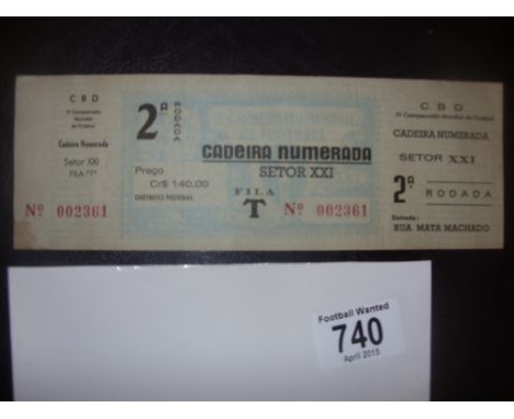 1950 World Cup Ticket Spain v England: Genuine ticket with all 3 parts. Whilst there is debate about ticket numbering being a