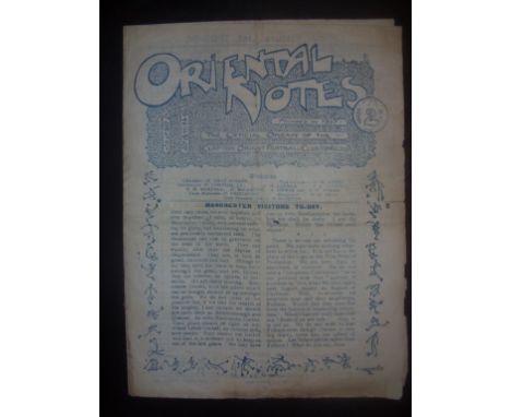 23/24 Clapton Orient v Manchester United Football Programme: A very rare find indeed, a single sheet programme which folds in