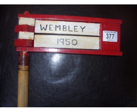 Arsenal 1950 Cup Final Football Rattle: Original rattle with one side reading "Up the Gunners" the other stating Wembley 1950