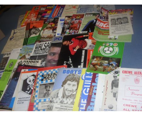 Friendly + Testimonial Football Programmes: Nice selection Including 1956 Peterborough v All Stars, Shamrock v Arsenal, 1958 