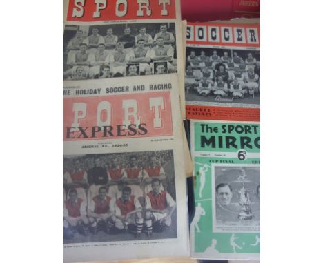 Arsenal Football Magazines: Includes Arsenal team groups on front page of magazines from 1949, 1952, 1954 & cup final edition