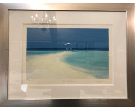 Ruben Colley (b.1976) -  'The Sandbar', signed limited edition silkscreen print on velin arches blanc paper, signed, titled a