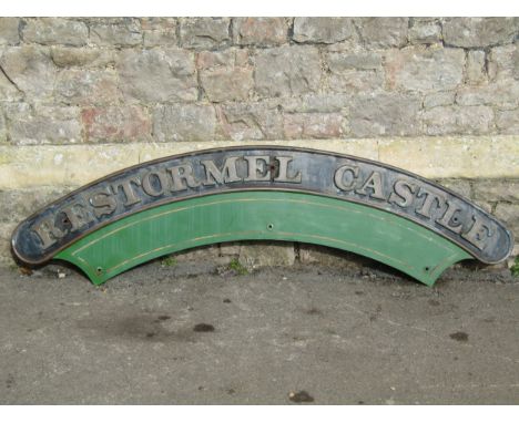 Restormel Castle - The name plate from the 4-6-0 four cylinder express steam engine number 5010, Restormel Castle, Great West
