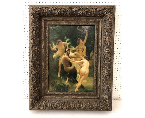After William-Adolphe Bouguereau (1825-1905) - 'Nymphs and Satyr', oil on board, signed 'Valentine' lower right, 46 x 31 cm, 