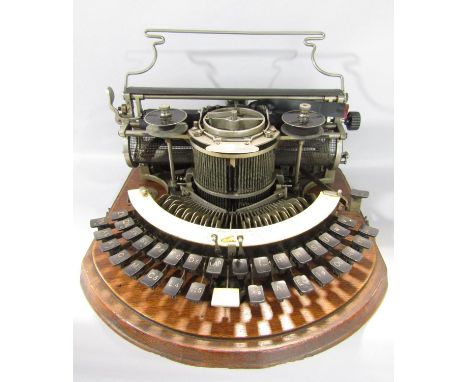 A Hammond Typewriter USA circa 1895 with the Ideal Keyboard with original oak carry case.