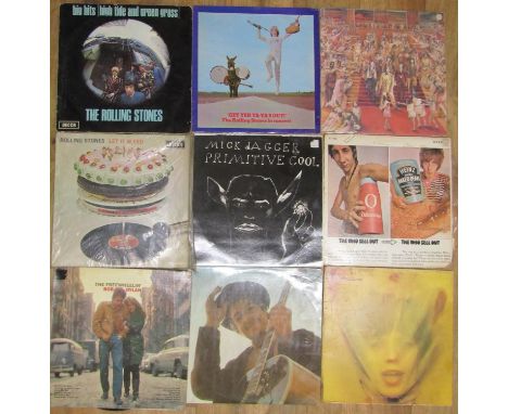 A collection of albums by Bob Dylan (10) Rolling Stones (7) plus others (21 total) 