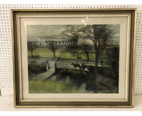After James Mcintosh Patrick R.O.I (1907-1998) - 'Tay Bridge, in Autumn Sunshine' reproduced print by New Era Studios, London
