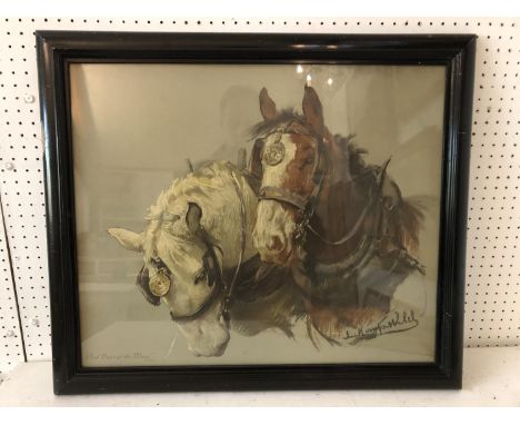 After Lucy Kemp-Welch - 'And Days at the Morn', lithograph in colours, signed in print lower right, 50 x 60 cm, framed and gl