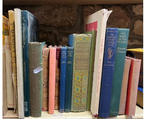 Vintage children's books to include AAA Milne Wind in the Willows, Queen Summer by Walter Crane, etc (17 volumes approx) 