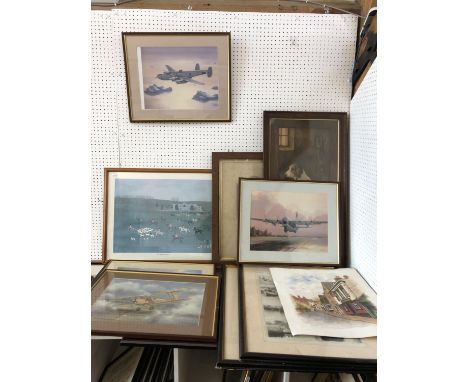 TWELVE FRAMED PRINTS: including Vincent Haddelsey (1929-34-2010) - 'The Southdown Hunt' limited edition print, signed and num