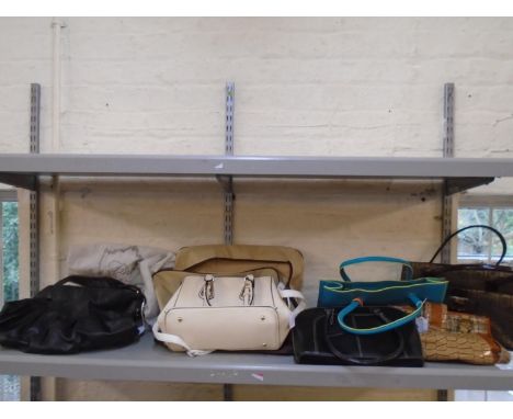Vintage suitcases and briefcase together with handbags to include one by Natalie Anderson and DKNY bagLocation: LWB 