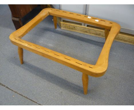 An Ercol Windsor light beech footstool, no webbing on turned legsLocation: C 
