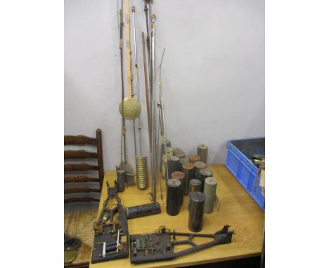 Mainly electric/Synchronome clock parts to include weights, movements and pendulumsLocation: Val 