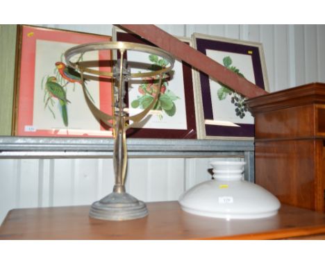 A Victorian Gas Lamp with milk glass shade (converted)