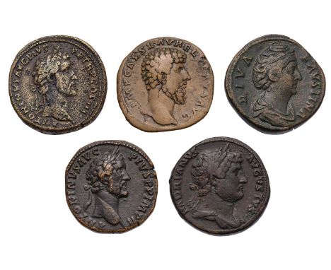 Roman Imperial, Hadrian Sestertius, Rome AD 127, obv. HADRIANVS AVGVSTVS, laureate head right, rev. COS III, Roma seated left