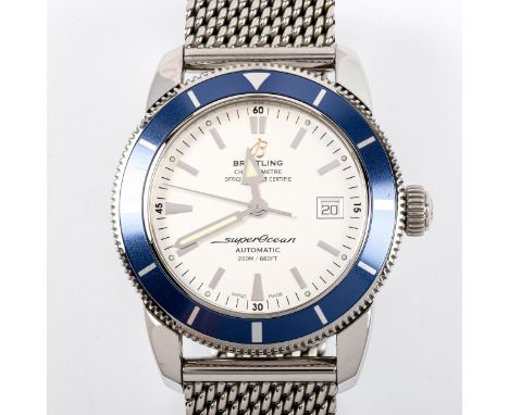 BREITLING - a stainless steel Superocean Heritage 42 automatic bracelet watch, ref. A1732116, circa 2017, white dial with ste