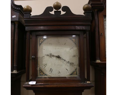 R WESTON OF HASTINGS - a late 18th/early 19th century mahogany-cased 30-hour longcase clock, square white enamel dial with Ro