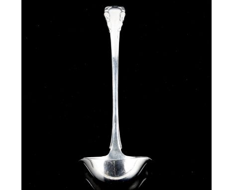 GEORG JENSEN - an early 20th century Danish stylised sterling silver sauce ladle, import hallmarks London 1929, length 14cm, 