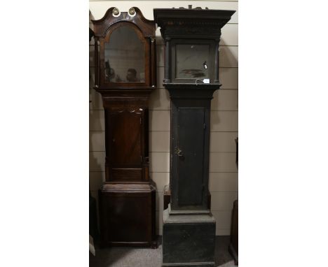 2 x 18th century longcase clock cases, largest height 202cm (2) 