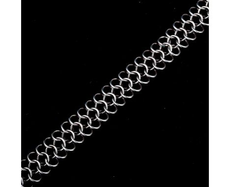 C A CHRISTENSENS EFTL - a Vintage Danish silver hoop link necklace, length 42cm, 58.2gNo damage or repairs, no broken links, 