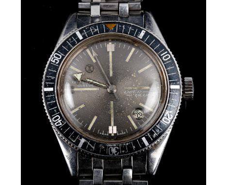 FAVRE-LEUBA - a Vintage stainless steel Deep Blue Diver's automatic bracelet watch, ref. 59603, circa 1960s, grey dial with l