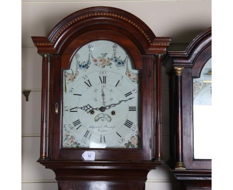 EDOUARD RENOUF OF JERSEY - a Sheraton Channel Islands mahogany 8-day longcase clock, white dial with Roman numeral hour marke