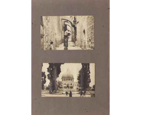 A presentation album of twenty photographs of Jerusalem and the Dome of the Rock, inscribed by the Head of the Supreme Islami