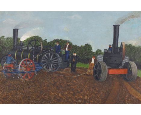 A.W. Chesher,&nbsp;British 1895-1972 -&nbsp;Steam Ploughing, 1914;&nbsp;oil on board, signed lower right 'A.W.Chesher', 29 x 