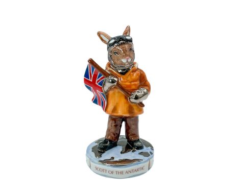 Part of the 35th anniversary celebration, this limited edition DB418 Bunnykins Figurine depicts Scott of the Antarctic as a b
