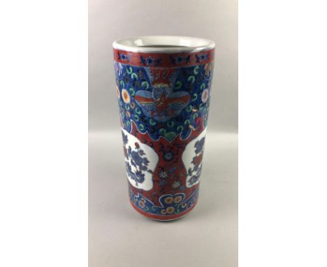 CHINESE STICK STAND, with floral decoration, 46cm high